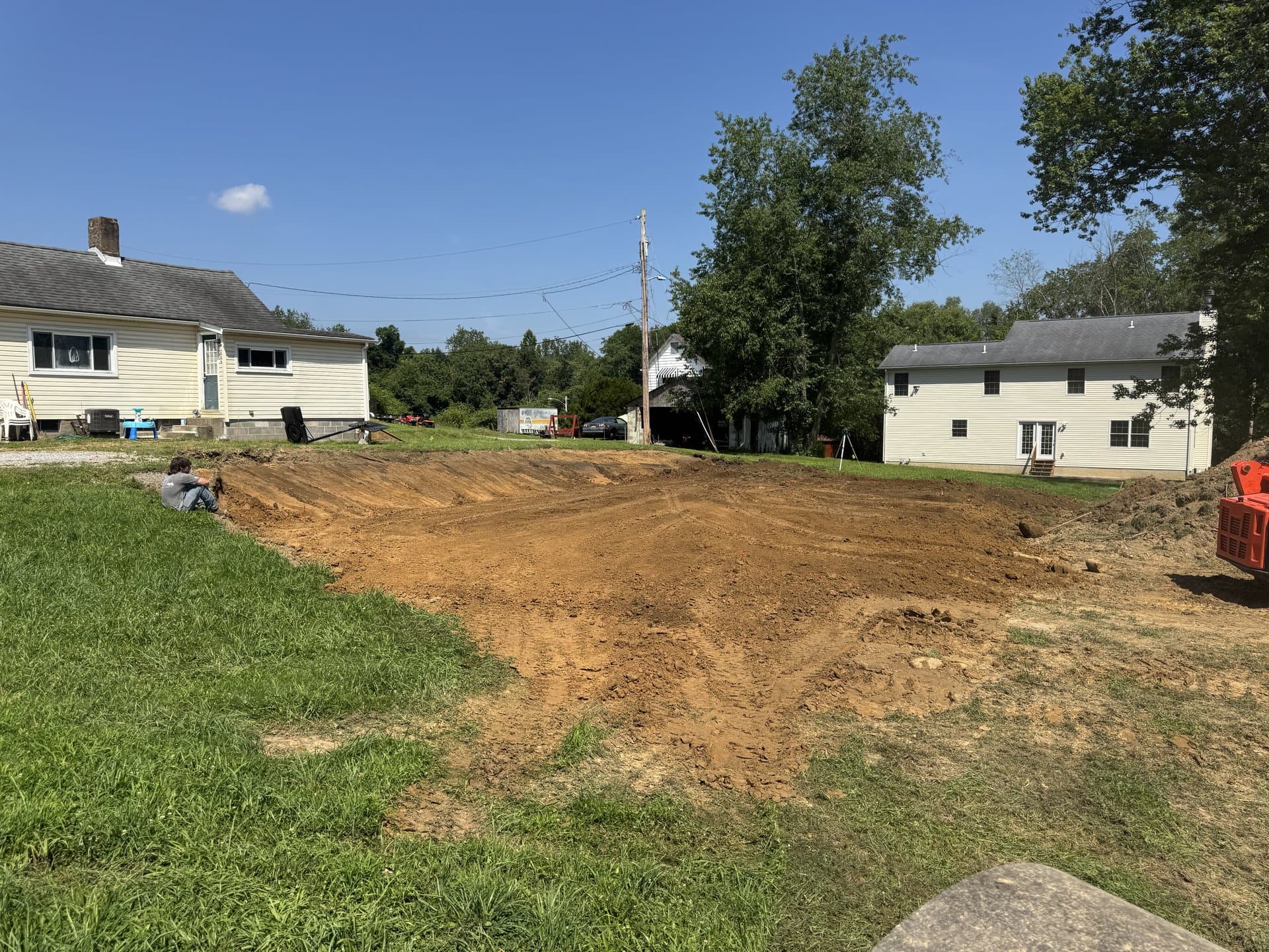 Two-house residential pad rough-graded and shaped